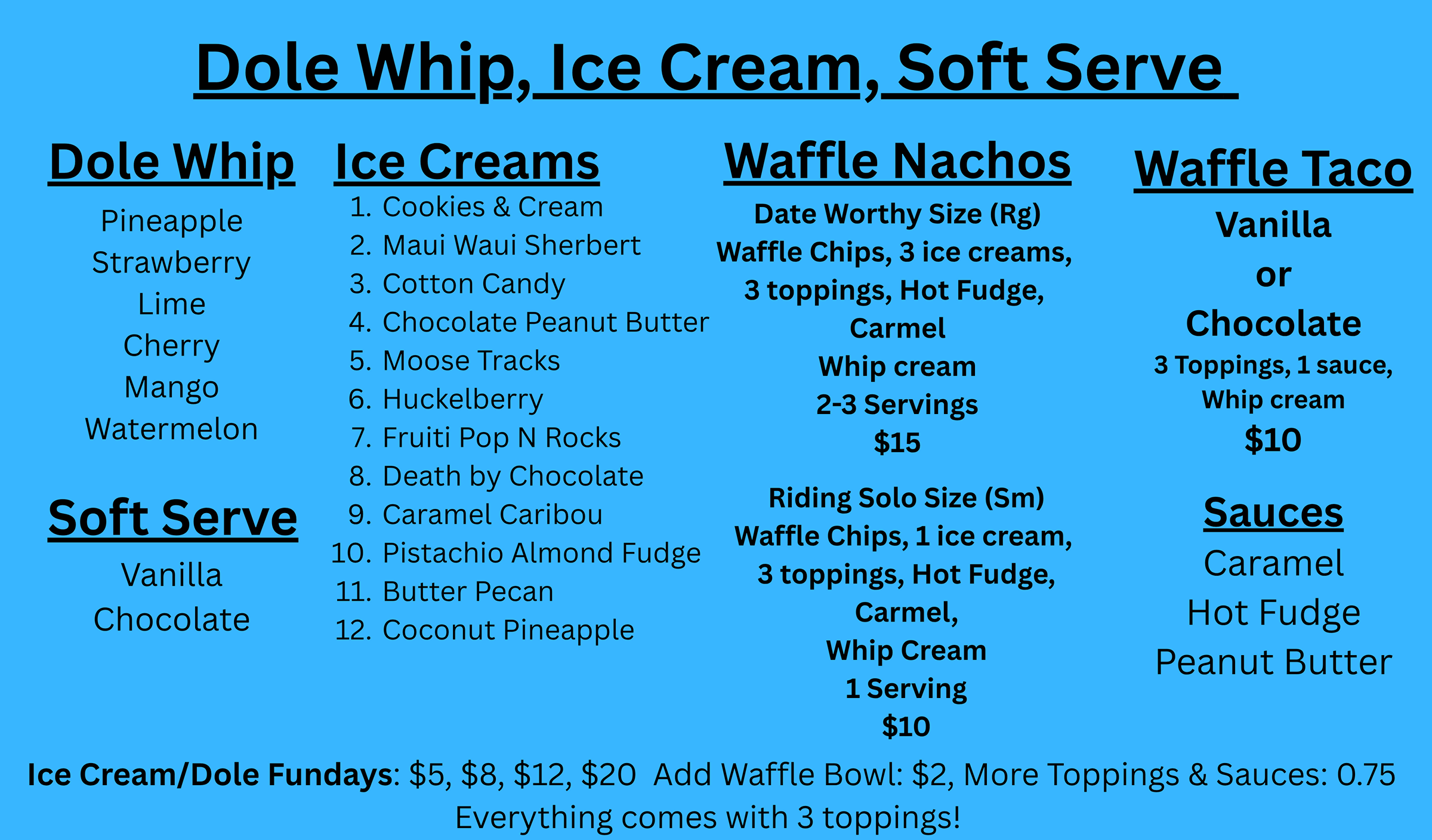 Menu | His Ohana Shave Ice, His Ohana Coffee